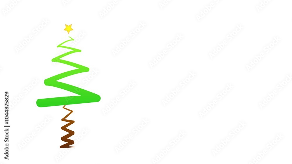 Christmas tree with star, simple and minimal design, copy space for text Christmas tree with star, simple and minimal design, copy space for text