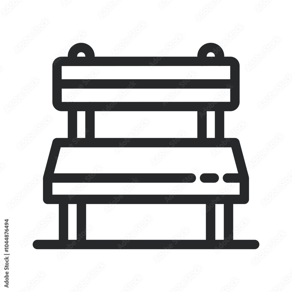 Fall Park Bench Lineart Icon Fall Park Bench Lineart Icon