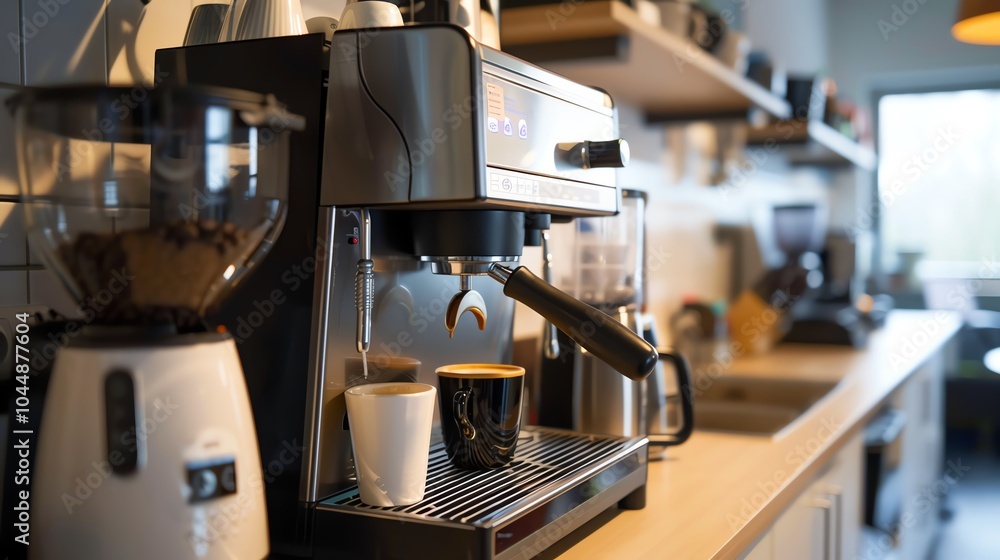 A coffee machine in an office kitchen A coffee machine in an office kitchen
