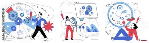 Logical analysis vector illustration. Practical solutions are fruits harvested from tree analytical thinking, nurtured by waters logical analysis The mind is puzzle, and logical analysis