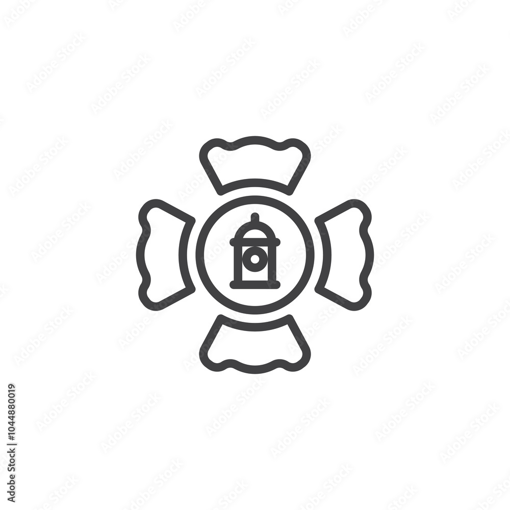 Fire department symbol line icon Fire department symbol line icon