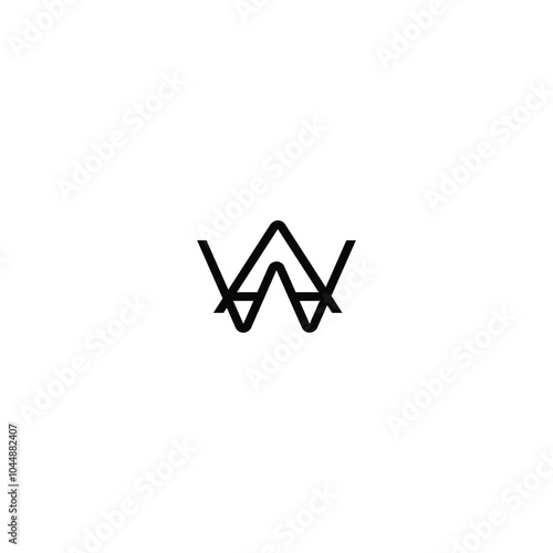 AW monogram logo design letter text name symbol monochrome logotype alphabet character simple logo