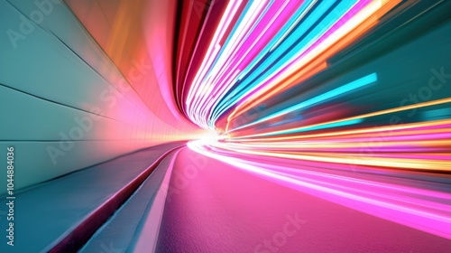 A trail of light left by a speeding car, its streaks of color creating a sense of motion and energy.