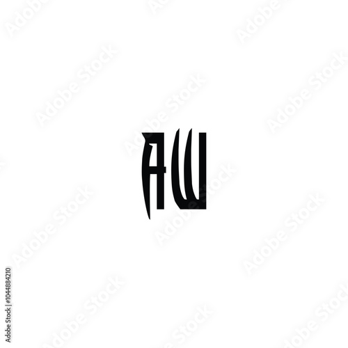 AW monogram logo design letter text name symbol monochrome logotype alphabet character simple logo