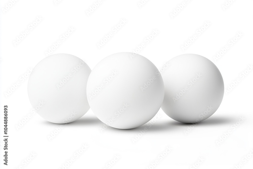 Closeup of white ping pong balls isolated on white background Closeup of white ping pong balls isolated on white background