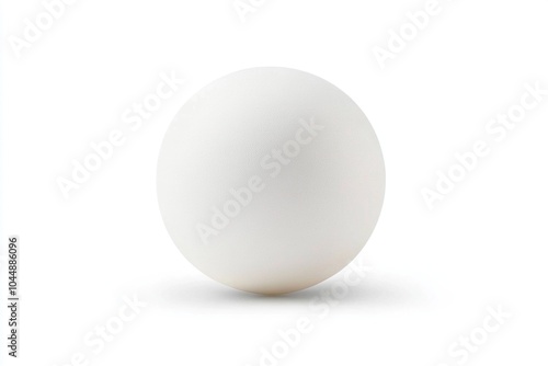 Closeup of single ping pong ball isolated on white background with delicate shade