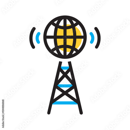Vector multicolor icon for Isp provider