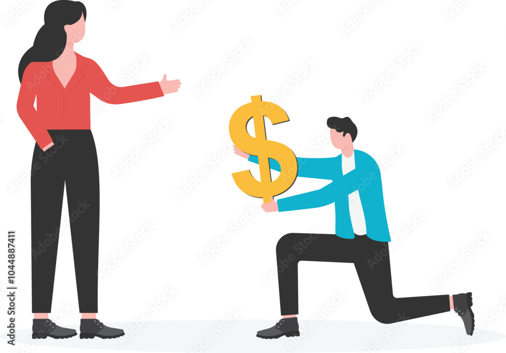 Businessman uses money to show love to businesswoman
Businessman uses money to show love to businesswoman