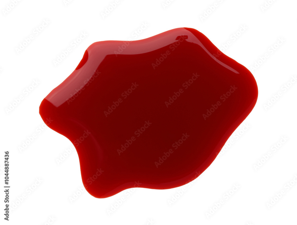 Stain of blood isolated on white, top view Stain of blood isolated on white, top view