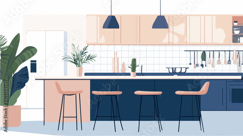 Illustration of a modern kitchen interior.