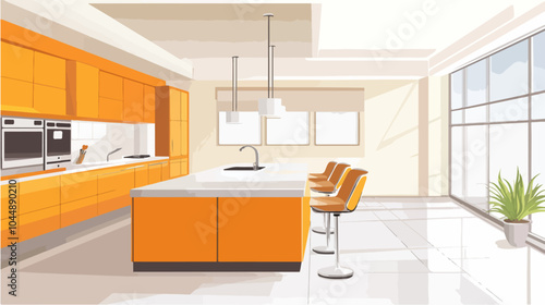 Illustration of a modern kitchen interior.