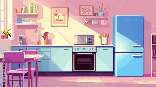 Illustration of a modern kitchen interior.