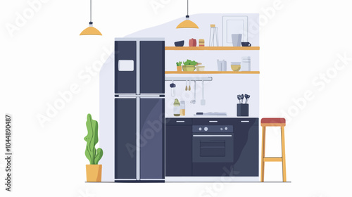 Illustration of a modern kitchen interior.