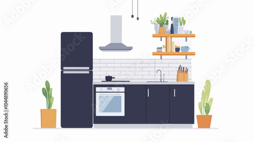 Illustration of a modern kitchen interior.