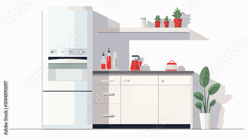 Illustration of a modern kitchen interior.