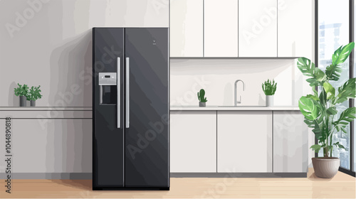 Illustration of a modern kitchen interior.