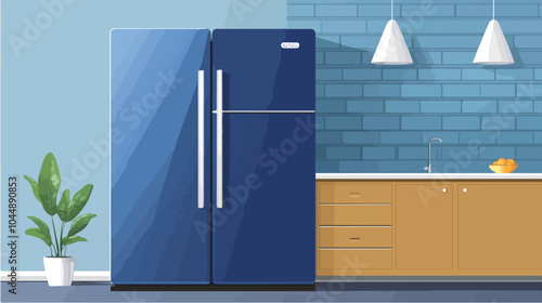 Illustration of a modern kitchen interior.