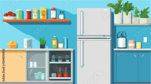 Illustration of a modern kitchen interior.