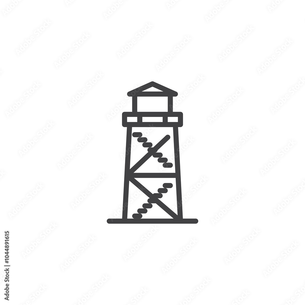 Fire lookout tower line icon Fire lookout tower line icon