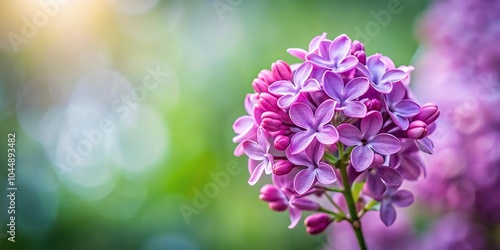 Single lilac flower in focus Vertical shot Symmetrical