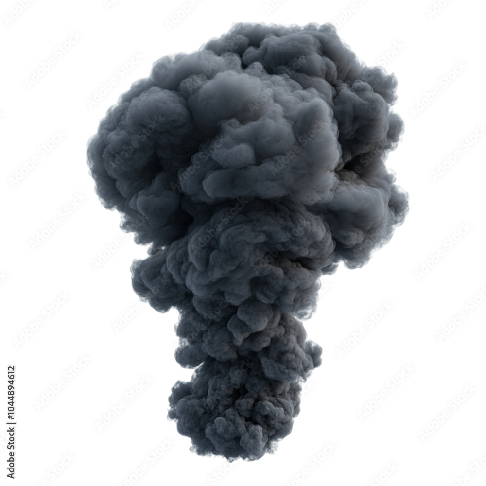 Black smoke plumes from explosion isolated background Black smoke plumes from explosion isolated background