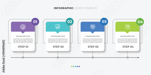 Timeline Creator infographic template. 4 options timeline journey, calendar Flat simple infographics design template