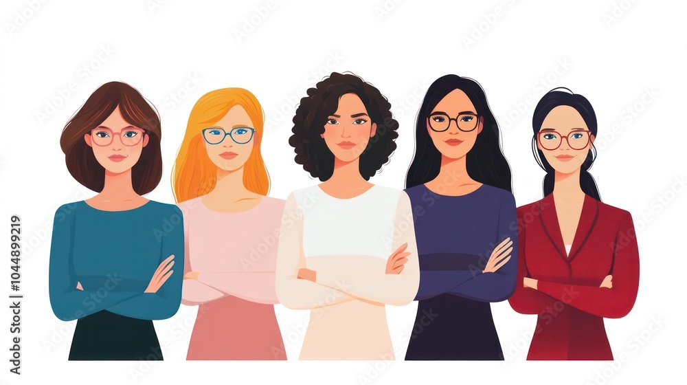 women-led business team, empowered women leading a successful business team, collaborating on important strategies illustrations women-led business team, empowered women leading a successful business team, collaborating on important strategies illustrations