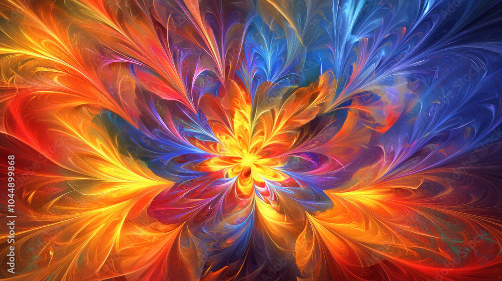 A captivating display of swirling colors in reds, yellows, and blues creates an energetic composition that draws the viewer attention and sparks imagination, evoking feelings of warmth and movement. A captivating display of swirling colors in reds, yellows, and blues creates an energetic composition that draws the viewer attention and sparks imagination, evoking feelings of warmth and movement.