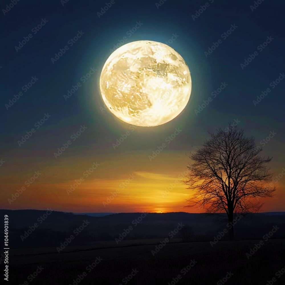 full moon over the sunset full moon over the sunset