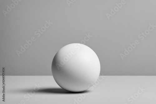 White Sphere on Grey Surface Minimalist Geometric Shape Design