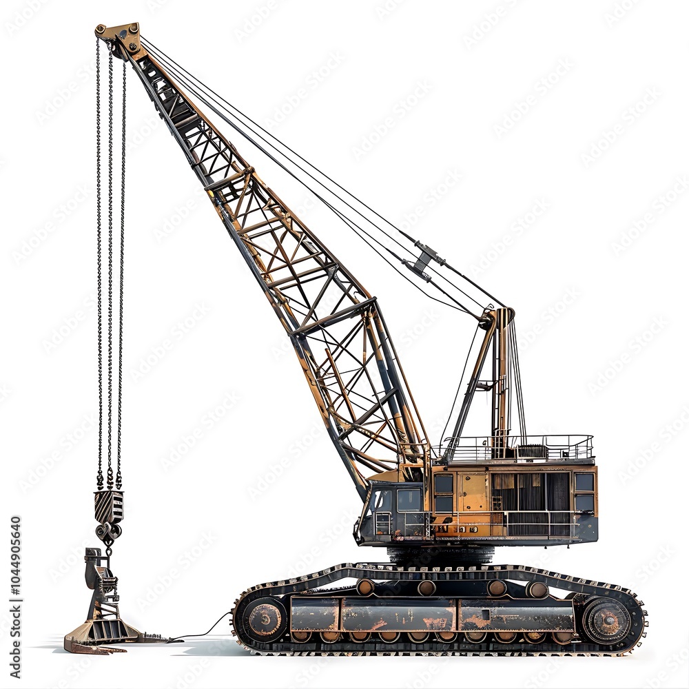 Crawler crane isolated on white background Crawler crane isolated on white background