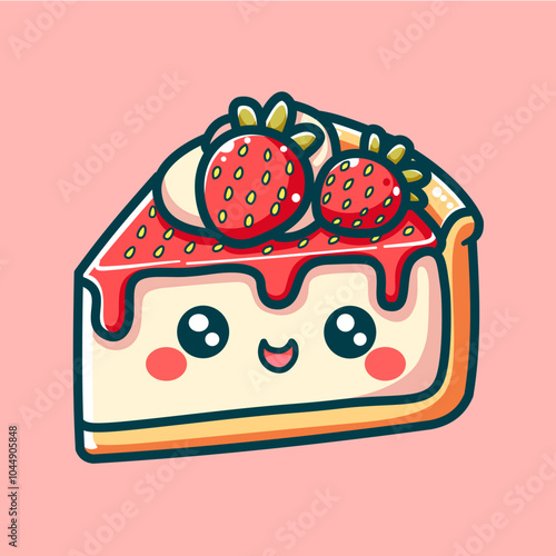 Cute Cake Cartoon Vector Art, Illustration and Graphic