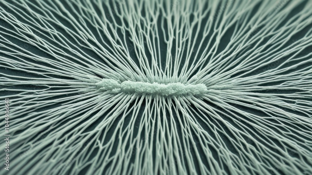Obraz premium White sepiolite mineral detailed structure photograph. Professional studio lighting revealing intricate fibrous patterns and natural curves. High-resolution mineral macro photography black background