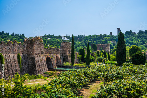 Summer on the Mincio river. Historic village of Borghetto sul Mincio photo