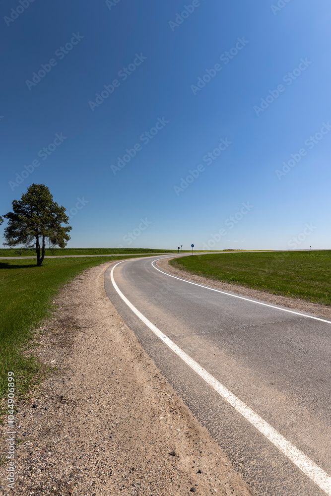 Fototapeta premium paved road for transport in rural areas
