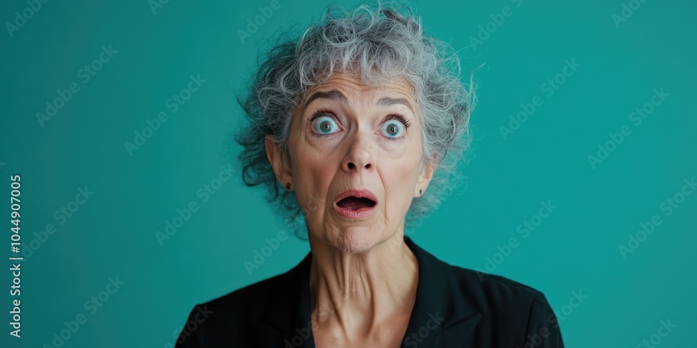 A person showing surprise or shock on their face A person showing surprise or shock on their face