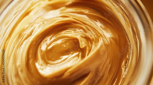 A close-up shot of a jar of creamy peanut butter