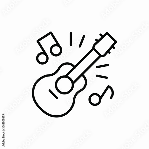 guitar music icon sign vector