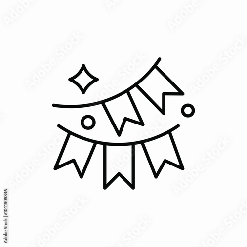 holiday flags decoration icon sign vector