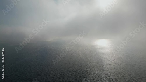 Wallpaper Mural A foggy day over calm water, minimal visibility. Serene and atmospheric seascape. Great for weather, mood, nature, and landscape visuals Torontodigital.ca