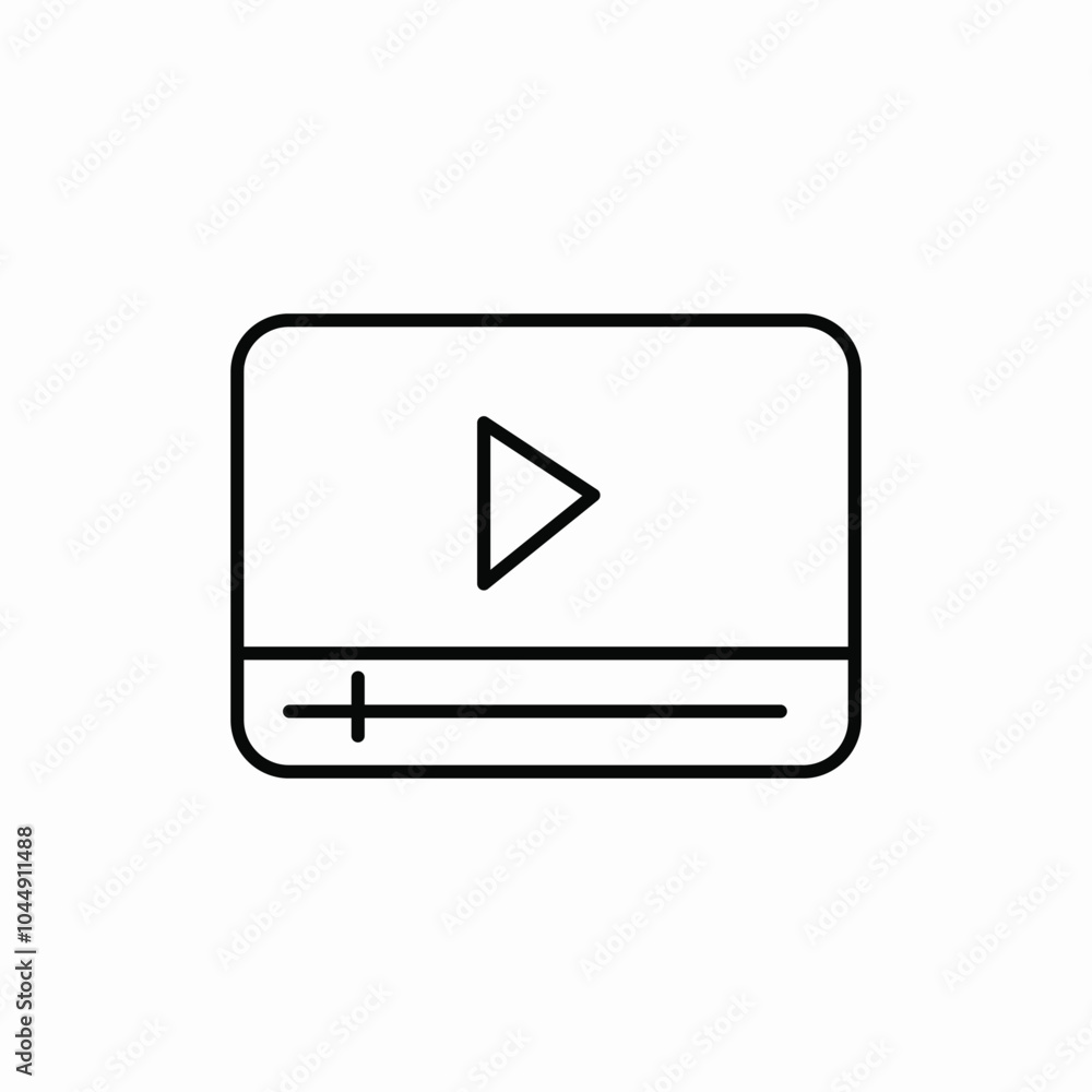 video web player icon sign vector video web player icon sign vector