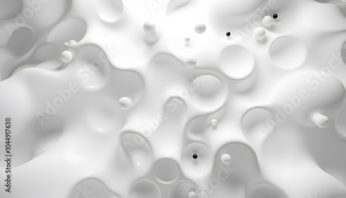 Wallpaper Mural Abstract Pattern White Organic Shapes and Smooth 3D Surface Torontodigital.ca