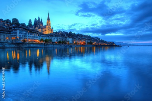 Lausanne, Switzerland: Historical Old Town and Blue Lake Views photo