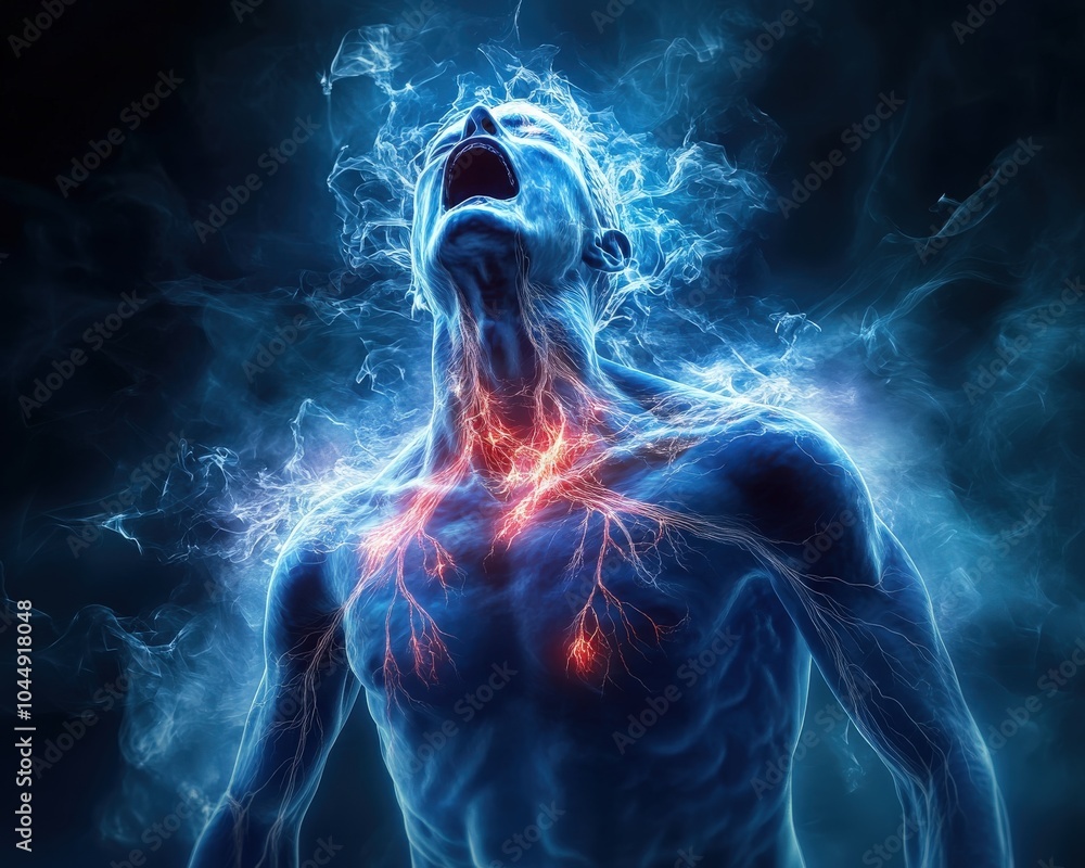 Stress Response. Illustration of Adrenal Gland Metabolism in Health Axis Stress Response. Illustration of Adrenal Gland Metabolism in Health Axis