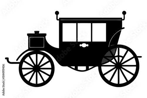 Vintage Carriage Antique Car | isolated vector silhouette illustration on white background