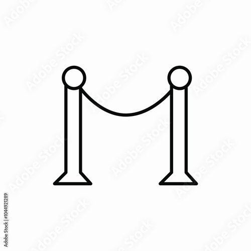barrier ribbon icon sign vector
