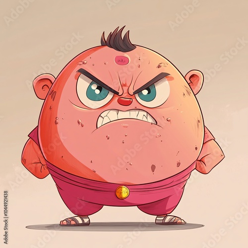 a cartoon chalta with a Angry expression photo