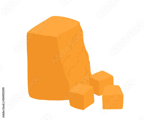 Various types of cheese realistic vector illustration. cheddar cheese isolated on white background. Curd product for design, recipe book, advertising or restaurant menu