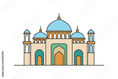 Mosque | isolated vector silhouette illustration on white background