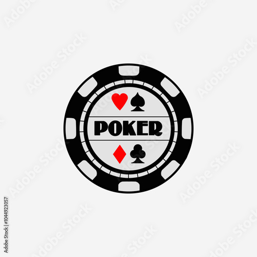 chip coin icon casino game hand drawn illustration artwork